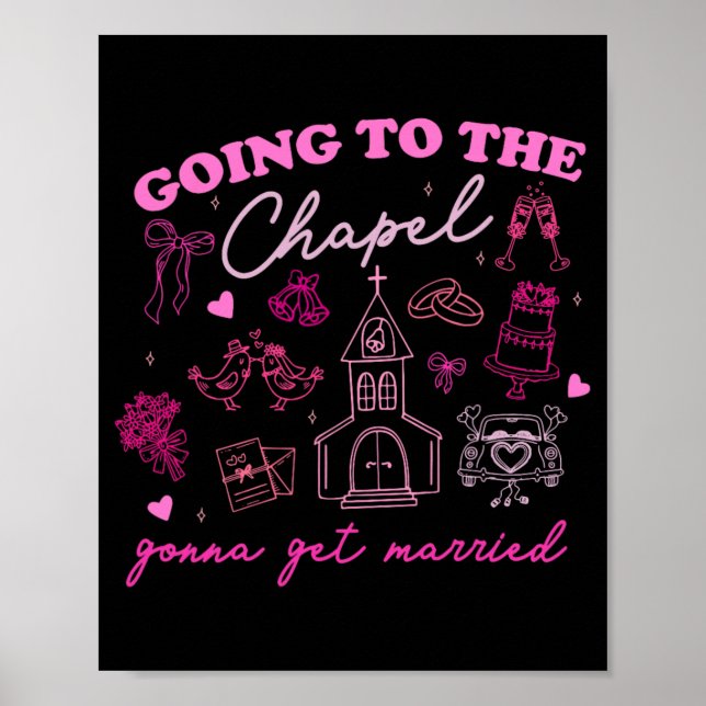Póster Ir A La Capilla Va A Contraer A La Boda Casada Vib (Frente)