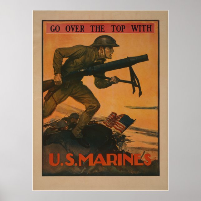 Póster Ir a la cima con los infantes de marina (Frente)