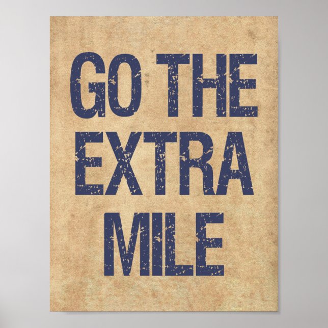 Póster Ir a la cita motivacional Extra Mile (Frente)