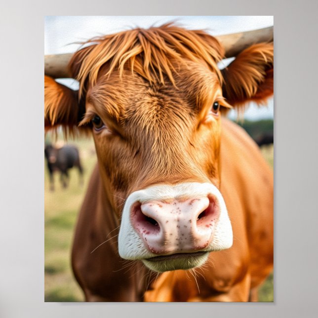 Póster Ir a la vaca del rancho de ganado (Frente)