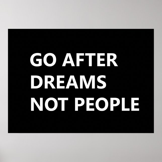Póster Ir a los sueños no a la gente (Frente)
