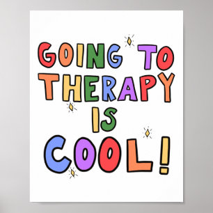 Póster Ir a Terapia Es Genial Salud Mental Psicólogo Esco