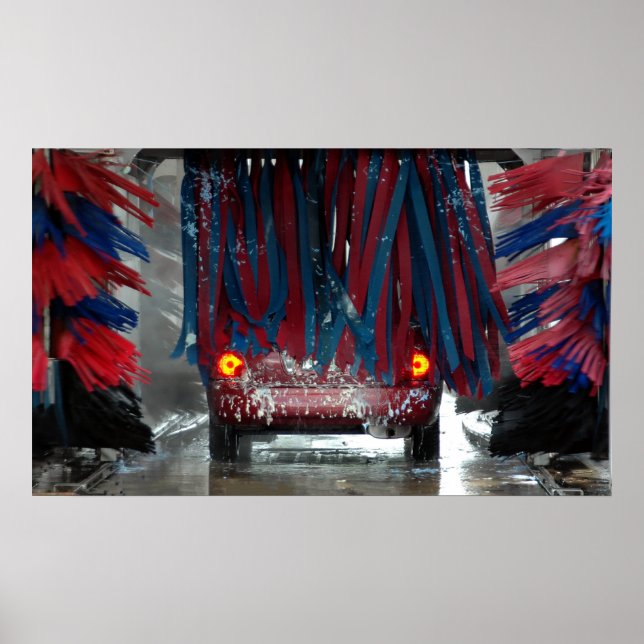 Póster ir al lavado de coches (Frente)