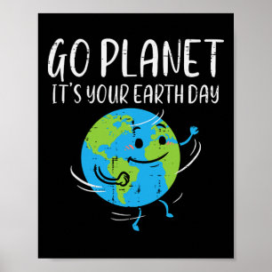 Póster Ir al planeta es tu hombre ambientalista del Día d