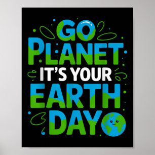 Póster Ir al planeta Su Día de la Tierra Diseño ecológico