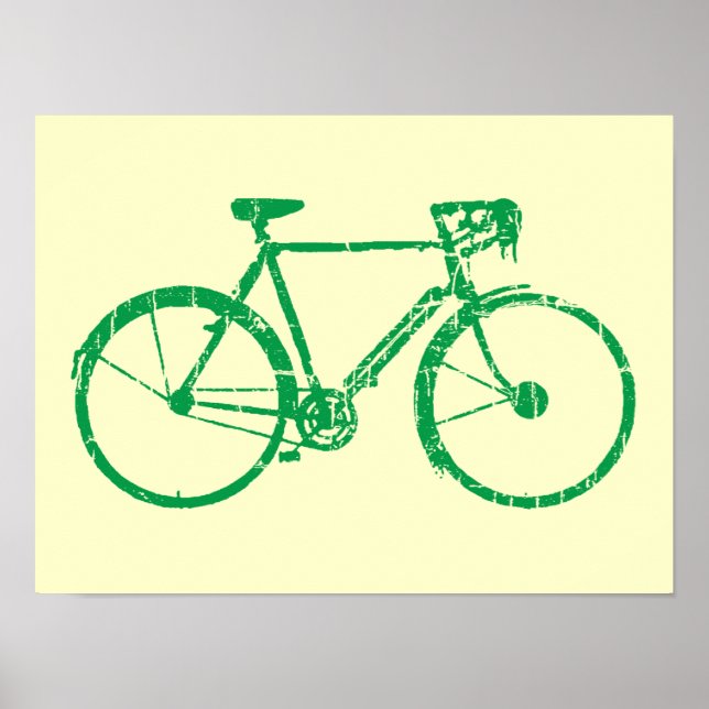 Póster ir bicicleta verde (Frente)