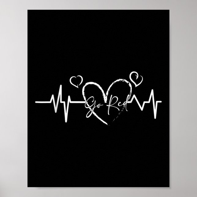 Póster Ir Camisas Rojas Mujeres Hombres Enfermedad Cardía (Frente)