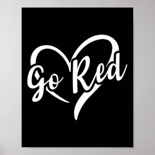 Póster Ir de rojo por las mujeres mes de la enfermedad ca