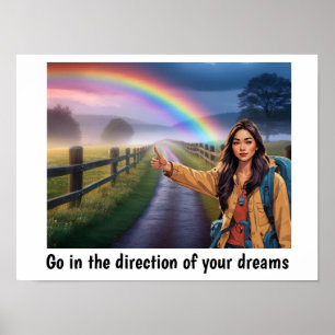 Póster Ir en la dirección de tus sueños