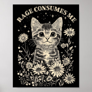 Póster Ira de gato lindo consume divertido gatito sarcást