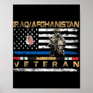 Póster Irak Afganistán: Veterana bandera de la época me p