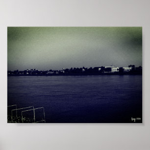 Póster Irak Bagdad río Éufrates vintage