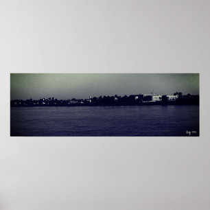 Póster Irak Bagdad río Éufrates vintage