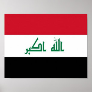 Póster Iraq - Bandera iraquí -