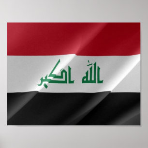 Póster Iraq - ondear banderas -