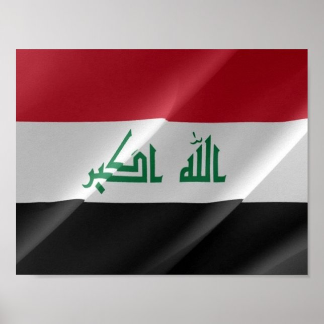 Póster Iraq - ondear banderas - (Frente)