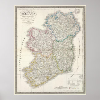 Póster Ireland Atlas map