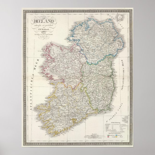 Póster Ireland Atlas map (Frente)
