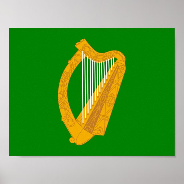 Póster ireland green harp flag irish (Frente)