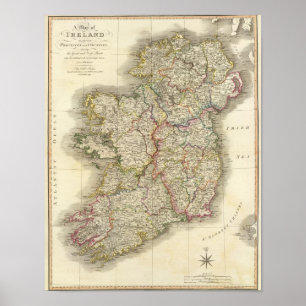 Póster Ireland map