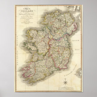 Póster Ireland map