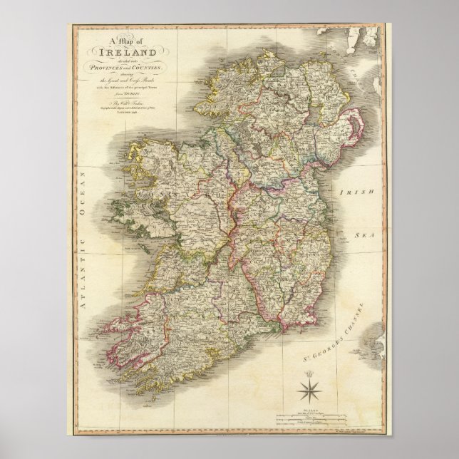 Póster Ireland map (Frente)