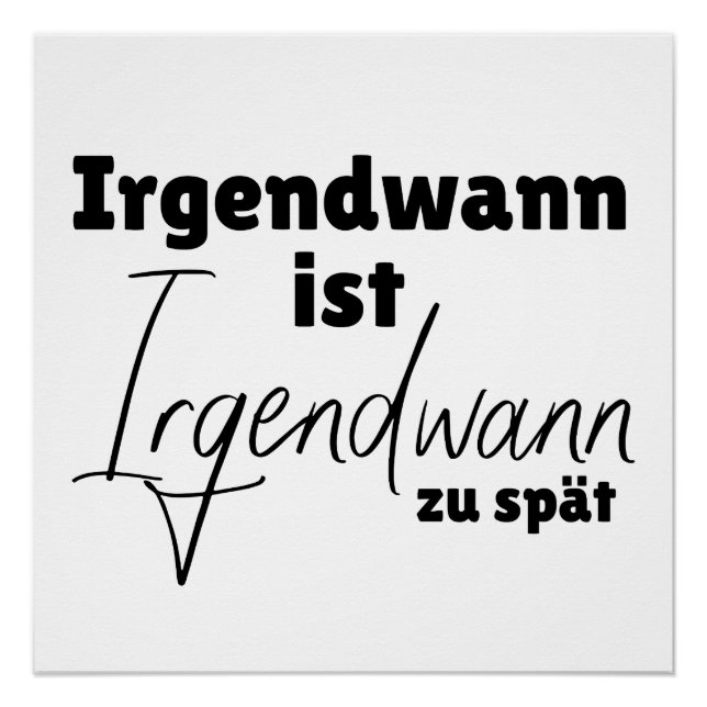 Póster Irgendwann zu spät (Anverso)