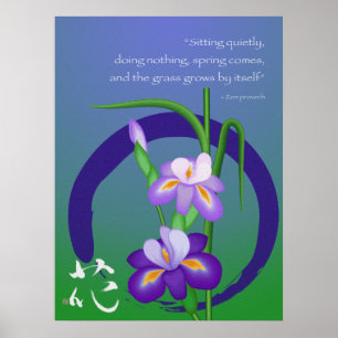 Póster Iris con círculo de Enso y sabiduría Zen