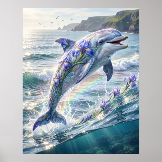 Póster Iris Dolphin Ocean Bloom (Frente)