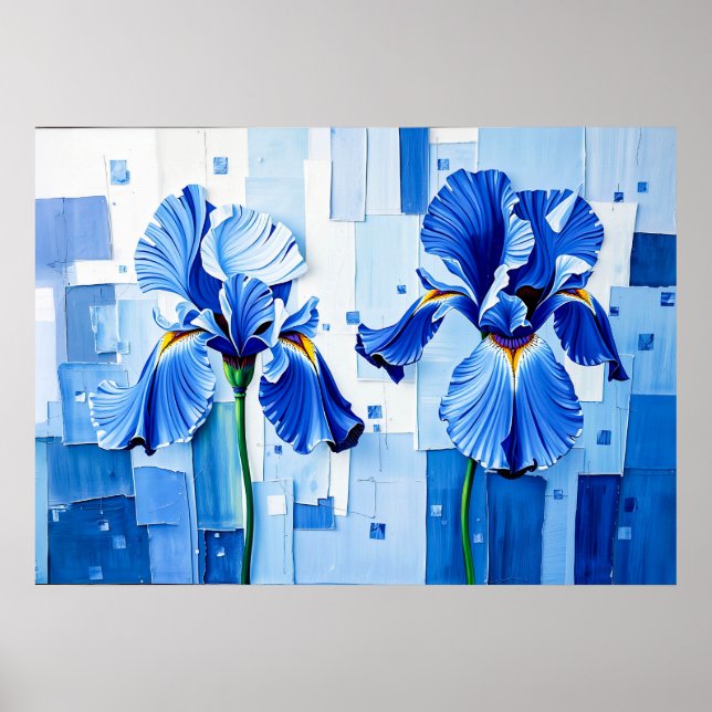 Póster Iris elegante en estilo abstracto moderno (Frente)