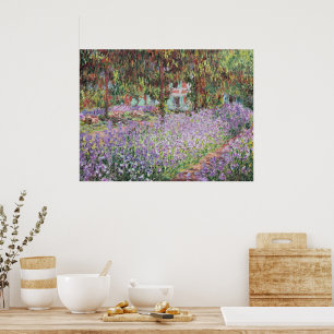 Póster Iris en el jardín de Monet