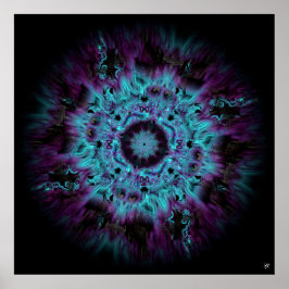 Póster Iris nebulosa - colorido patrón abstracto v2
