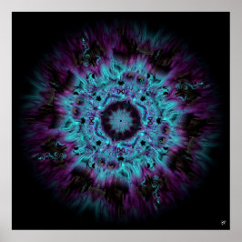 Póster Iris nebulosa - colorido patrón abstracto v2-1