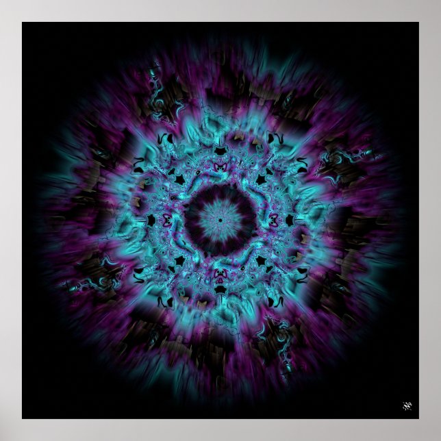 Póster Iris nebulosa - colorido patrón abstracto v2-1 (Frente)