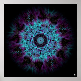 Póster Iris nebulosa - colorido patrón abstracto v3-1