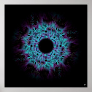 Póster Iris nebulosa - colorido patrón abstracto v4