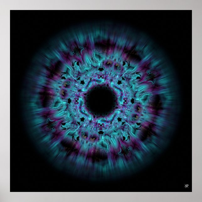 Póster Iris nebulosa - colorido patrón abstracto v4-3 (Frente)