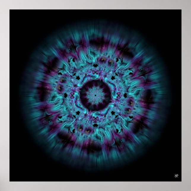 Póster Iris nebulosa - colorido patrón abstracto v5 (Frente)