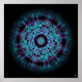 Póster Iris nebulosa - colorido patrón abstracto v7