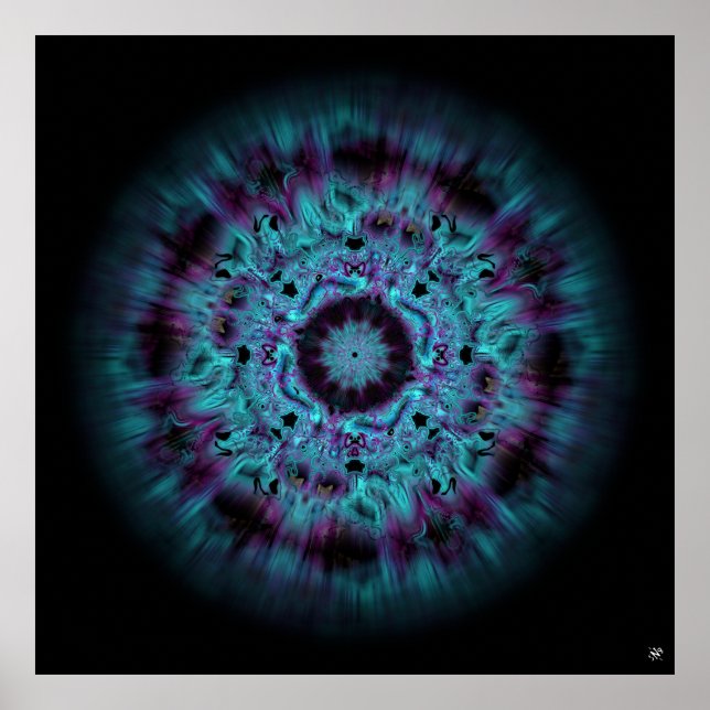 Póster Iris nebulosa - colorido patrón abstracto v7 (Frente)