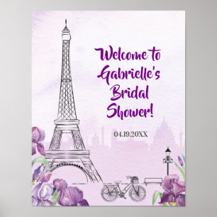 Póster Iris Púrpura de París Bienvenida a Evento o Fiesta