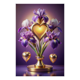 Póster Iris radiante Blossom 3D Render por Neskie D