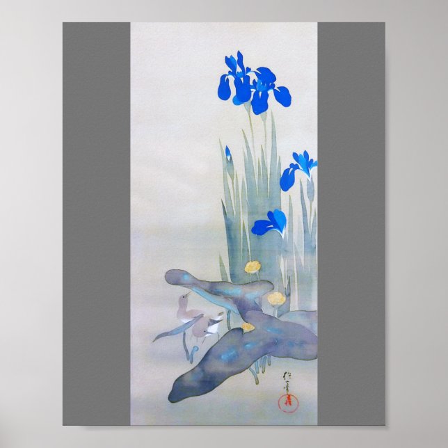 Póster Iris y Ave, Watanabe Seitei (Frente)