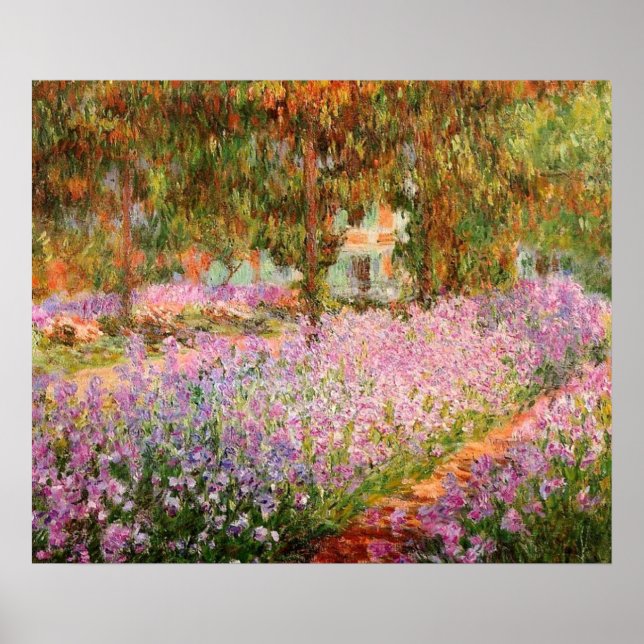 Póster Irises en el jardín de Monet (Frente)