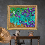 Póster Irises, Vincent van Gogh<br><div class="desc">Lo más original es el dibujo de los iris. A diferencia de las floridas impresionistas en las que las plantas son manchas de color sin forma, estas se estudian cuidadosamente por sus formas y se individualizan, con la misma sinceridad y precisión que los retratos de Van Gogh; descubre una infinita...</div>