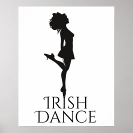 Póster Irish Dancer Hard Shoe Black and White Dance