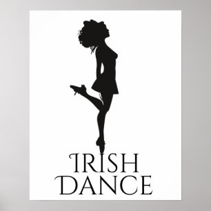 Póster Irish Dancer Hard Shoe Black and White Dance