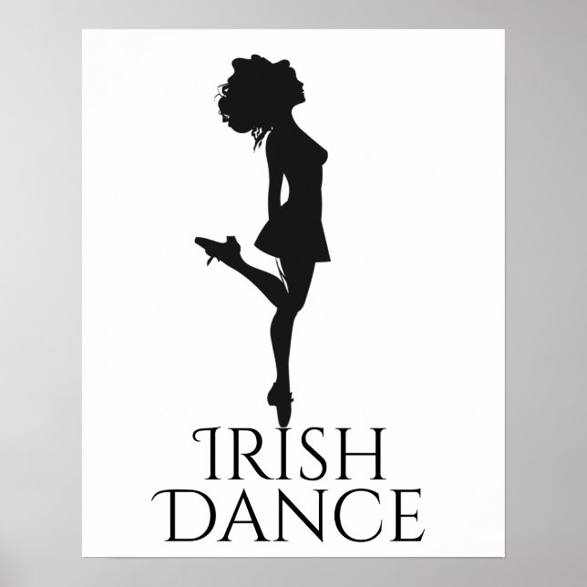 Póster Irish Dancer Hard Shoe Black and White Dance (Frente)