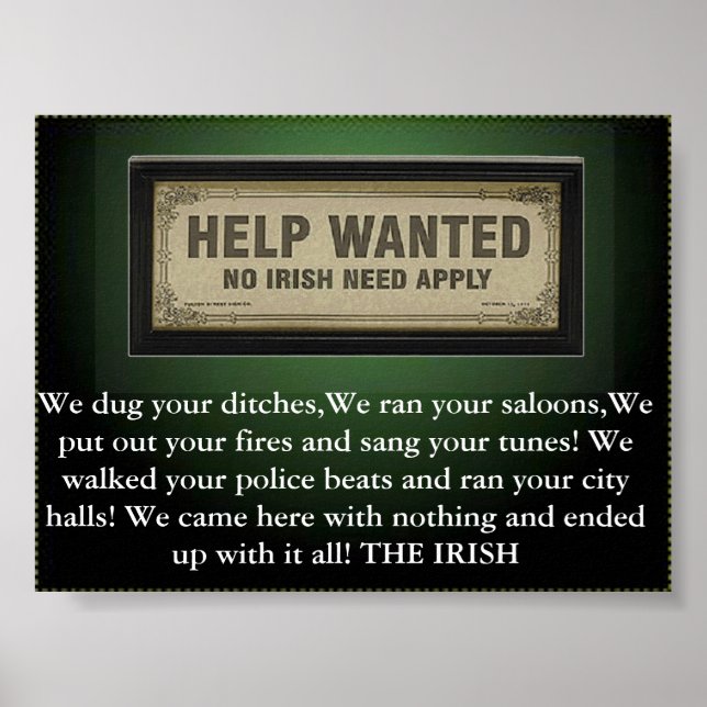 Póster irish no tiene por qué aplicarse (Frente)