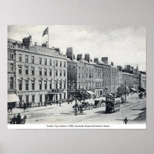 Póster Irlanda antigua, calle Sackville 1905 Dublín